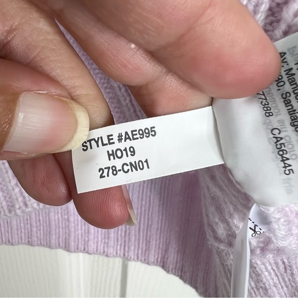 NWT J. Crew Pom Pom Cable Knit Mock Neck Sweater Vintage Lilac Women’s XS *FLAWS - Picture 12 of 13